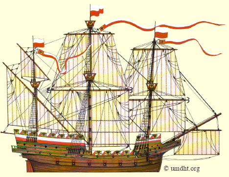 Das lübische Flaggschiff, die Galeone “De Engel” aus dem Jahre 1564
