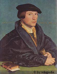 Hermann Wedigh, 29 Jahre, später Kölner Ratsherr, Kaufmann im Stalhof 1532.  -   Für eine größere Bilddarstellung bitte auf das Bild Klicken.