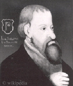 J�rgen Wullenwever, B�rgermeister der Hansestadt L�beck auf einem Spott-Portait, das um das Jahr 1537 entstanden ist. Besonders interessant ist in diesem Zusammenhang die Darstellung eines Galgens. - J�rgen Wullenwever ist am 24. September 1537 bei Wolfenb�ttel am Hohen Gericht am Lechlumer Holz hingerichtet worden.