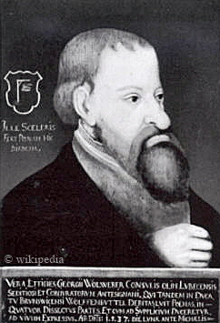 Bürgermeister Jürgen Wullenwever auf einem Spottportrait aus dem Jahre 1537   -   Für eine größere Bilddarstellung klicken Sie auf das Bild.