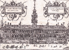 Hansehaus in Anvers,  Antwerpen,  kupferstich um 1630.  -  Mehr Informationen auf unserer Seite Kontore der Hanse  -  HIER KLICKEN 