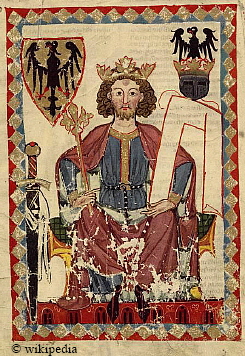 Heinrich VI. in dem Codex Manesse um 1300  -  Fr eine grere Bilddarstellung klicken Sie bitte auf das Bild.