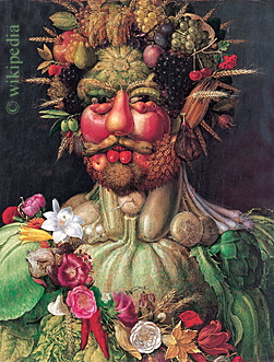 Kaiser Rudolf II. auf einer allegorischen Darstellung von Giuseppe Arcimboldo aus dem Jahr 1590   -   F�r eine gr��ere Bilddarstellung klicken Sie bitte auf das Foto.
