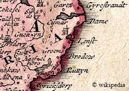 Teilausschnitt einer historischen Karte der Herzogtümer Holstein und Schleswig (um das späte 17. Jahrhundert). Teilausschnitt einer historischen Karte der Herzogtümer Holstein und Schleswig (um das späte 17. Jahrhundert).