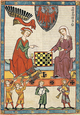 Markgraf Otto IV. von Brandenburg auf einer Darstellung in der Gro�en Heidelberger Liederhandschrift - Codex Manesse um 1300   -   F�r eine gr��ere Darstellung klicken Sie bitte auf das Bild.
