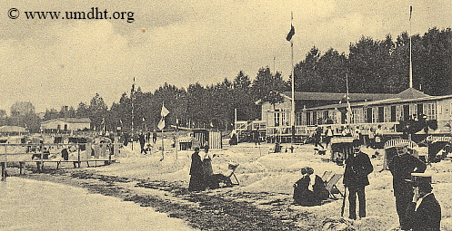 Vorbecks Strandhalle in Grmitz um das Jahr 1907 mit Veranda.  -  Fr eine grere Bilddarstellung klicken Sie bitte auf das Foto.