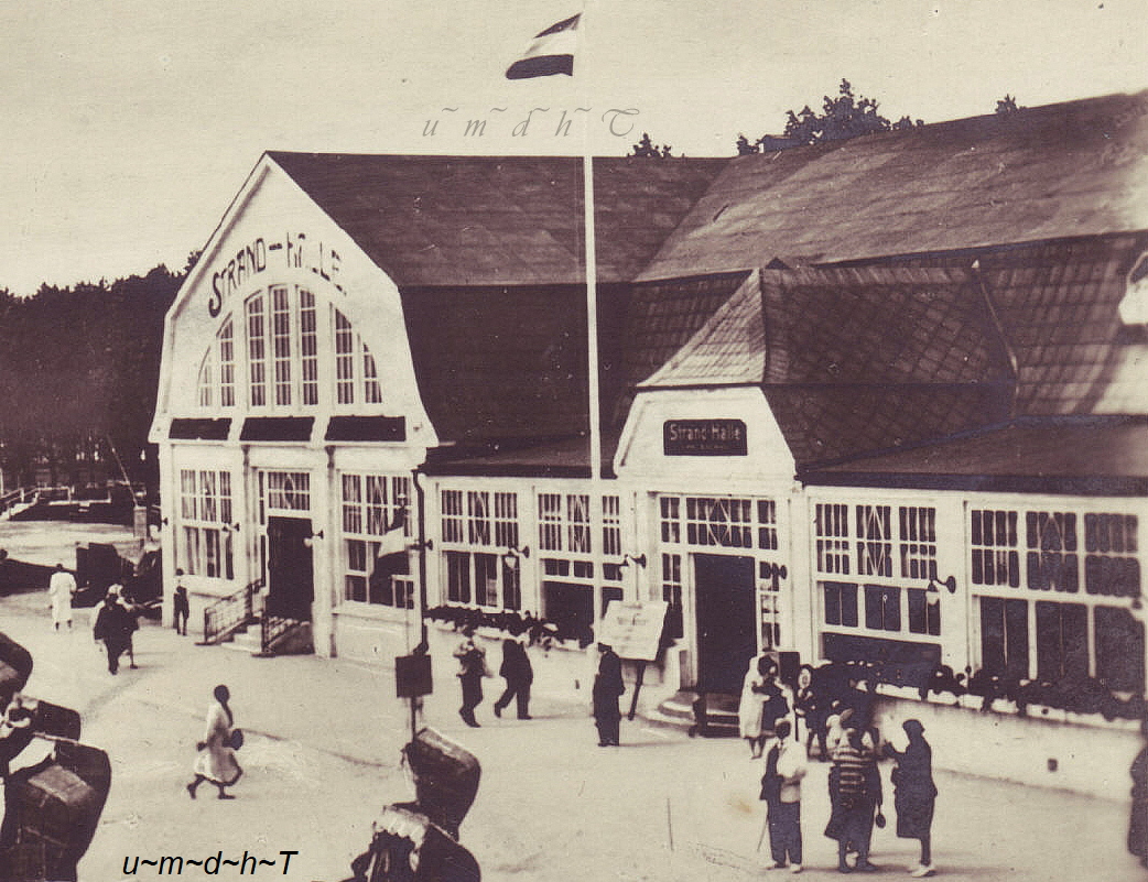Die Strand - Halle von Christian Sachau in Grmitz um das Jahr 1929.